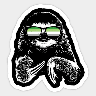 Pride Sloth Aromantic Flag Sunglasses Sticker